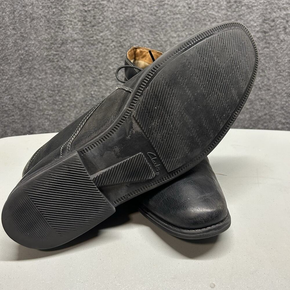Clarks Desert Boot Lace Up Chukka Beeswax Leather Mens size 13 M Black Shoe - Picture 4 of 5